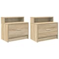 Pikkukuva 2 / 10: yöpöydät laatikolla 2 kpl Sonoma Oak 51x31x47 cm