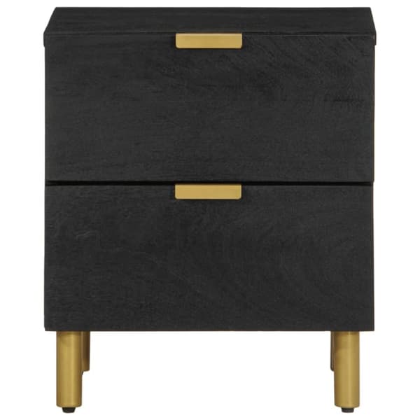 yöpöytätelineet musta 2 kpl 40x33x46 cm massiivi mangopuuta