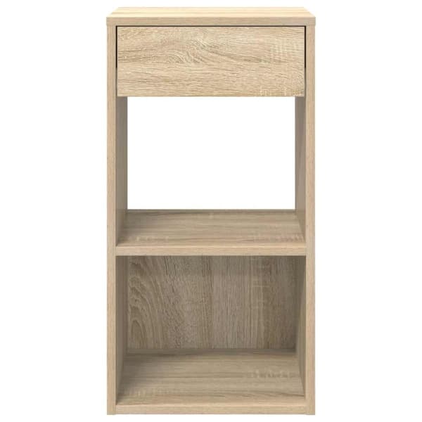 sengeborde med skuffe 2 stk. 35x34x66,5 cm sonoma-eg