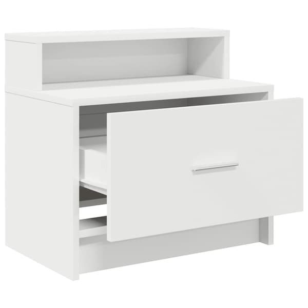 sengebord med skuffe 51x31x47 cm hvid