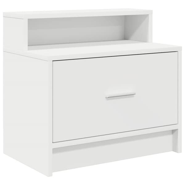 sengebord med skuffe 51x31x47 cm hvid