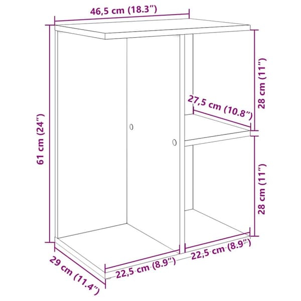Sängbord gammalt trä 46,5x29x61 cm konstruerat trä