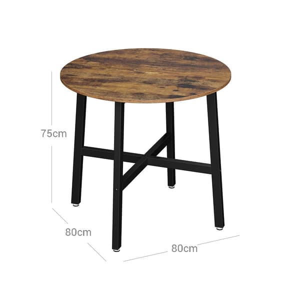 Matbord - rund köksbord - industriell design - brun/svart