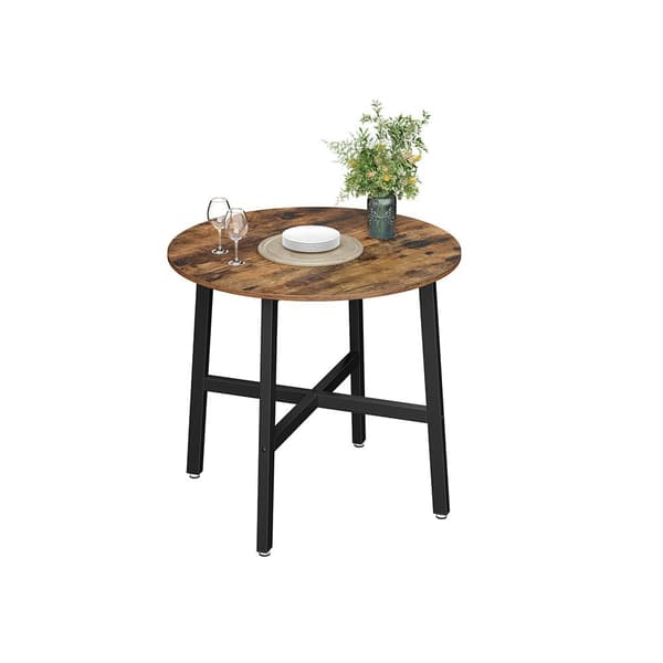 Matbord - rund köksbord - industriell design - brun/svart