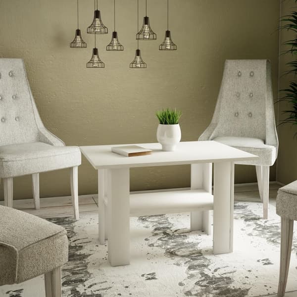 Sofabord 1 kr. HVID 87x60x55cm med hylde