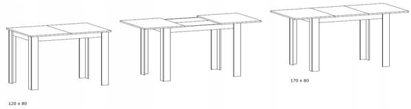 KONGO EXT udtræksbord 170X80 håndværks eg hvid