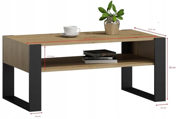 Sofabord KAJA håndværker sort loft retro