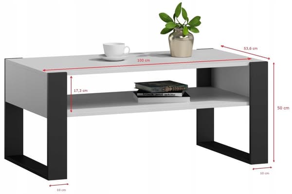 Soffbord KAJA sonoma svart loft retro