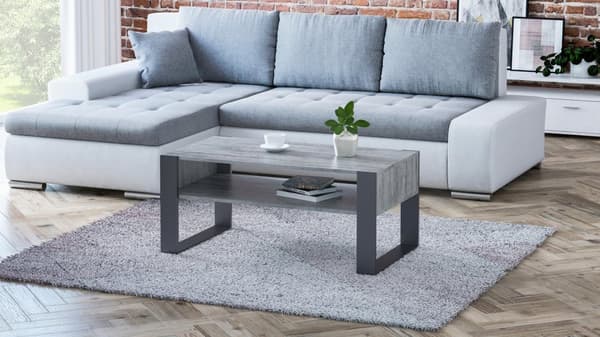 Sofabord KAJA beton-sort hems retro