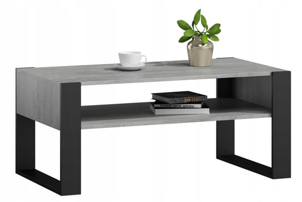 Sofabord KAJA beton-sort hems retro
