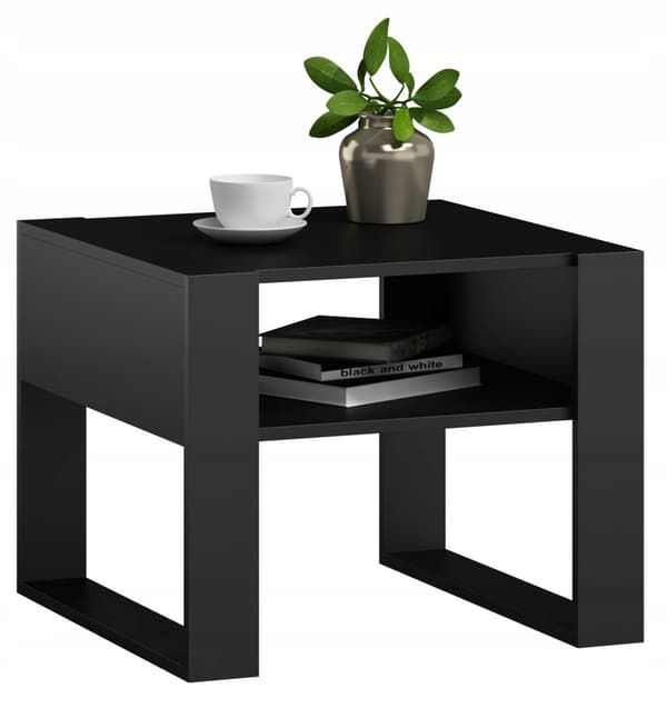 Sofabord KAJA KWADRAT sort loft retro