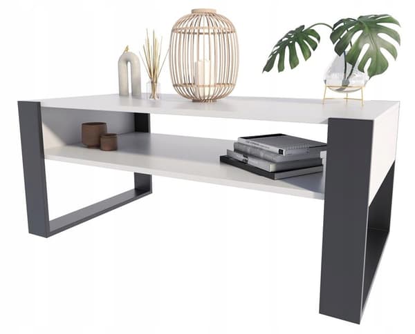 Soffbord KAJA 120cm vit-svart loft
