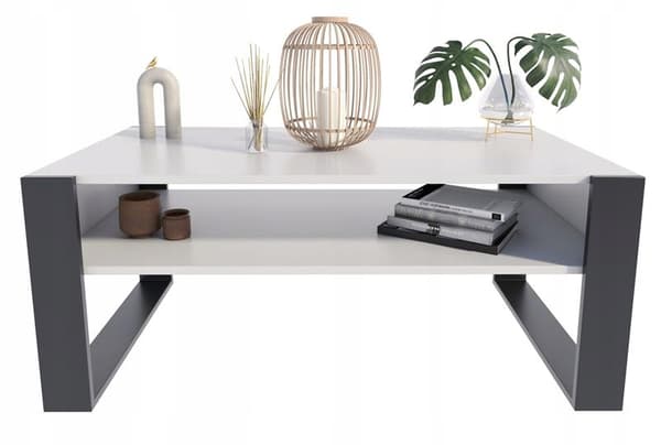 Soffbord KAJA 120cm vit-svart loft