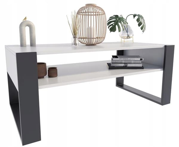 Soffbord KAJA 120cm vit-svart loft