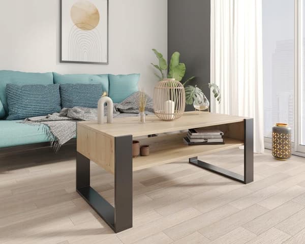 Sohvapöytä KAJA 120cm artesaanimusta parvi
