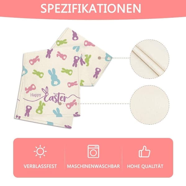 Moorle påskeduge, forårsduge, dekorativt stof, kan maskinvaskes, 33x183 cm