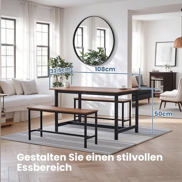 Spisebordbænke sæt med 2 - køkkenbænke, robuste og stilfulde