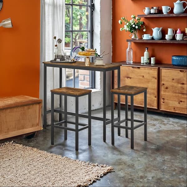 Eetgroep, bartafel met 2 barkrukken, bartafel met stoelenset