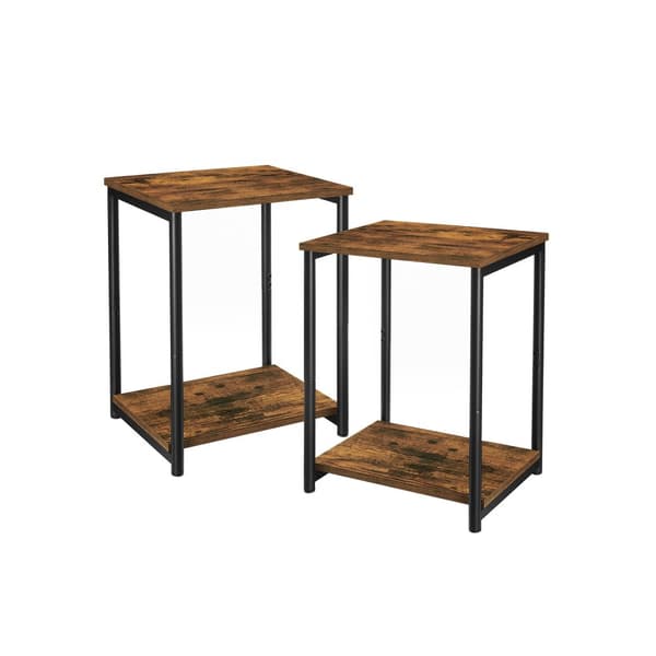 Sidobord i vintage brunt och svart