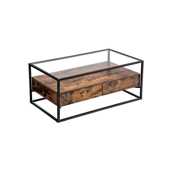 Industriell designad soffbord i glas