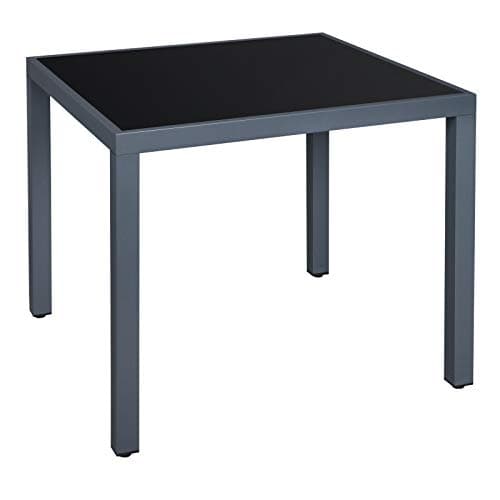 Terrassebord med grå glasplade
