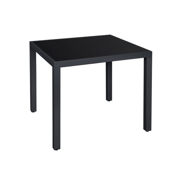 Terrassbord med svart glasskiva