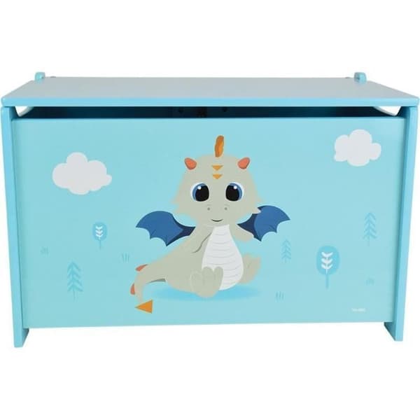 Träleksakslåda LEON DRAKEN - ROLIGT HUS - ± 40 x 58 x 36 cm - Blå