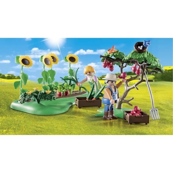 PLAYMOBIL 71380 Startpaket Grönsaksträdgård, Bondgårdsliv, Med 2 Figurer och Tillbehör, Från 4 Ålder