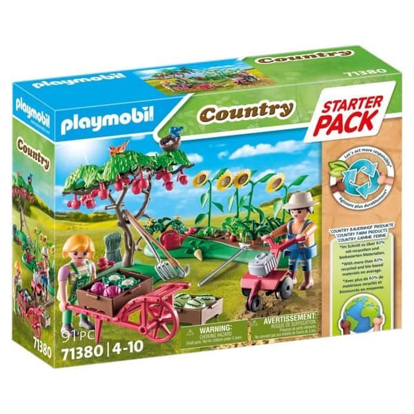 PLAYMOBIL 71380 Startpaket Grönsaksträdgård, Bondgårdsliv, Med 2 Figurer och Tillbehör, Från 4 Ålder