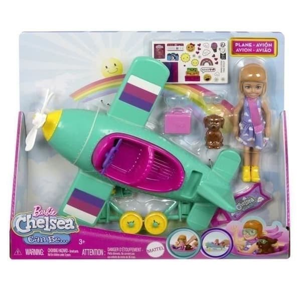 Barbie Chelsea kan vara... Flygplan och dockset med tillbehör HTK38