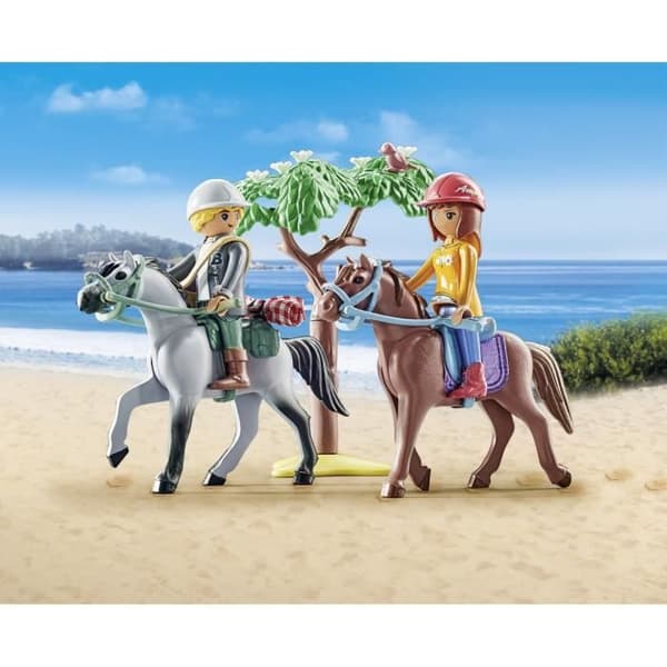 PLAYMOBIL 71470 Amelia och Ben med hästar - Vattenfallets hästar - 2 figurer och 2 hästar - Från 4 år