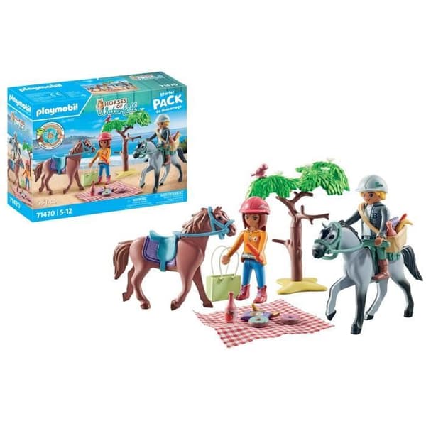 PLAYMOBIL 71470 Amelia och Ben med hästar - Vattenfallets hästar - 2 figurer och 2 hästar - Från 4 år