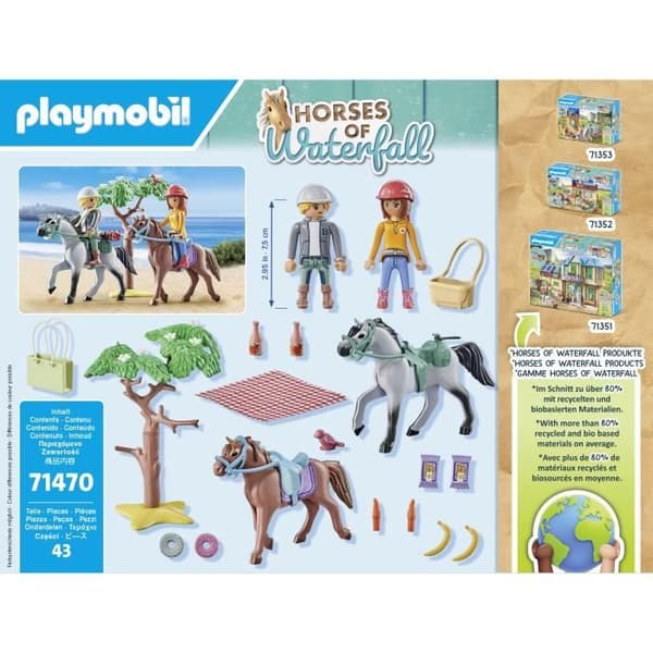 PLAYMOBIL 71470 Amelia och Ben med hästar - Vattenfallets hästar - 2 figurer och 2 hästar - Från 4 år