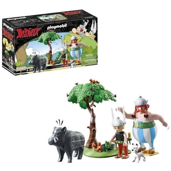 PLAYMOBIL 71160 Asterix - Vildsvinejagten, med Asterix, Obelix og Dogmatix, 52 dele, fra 5 år