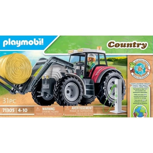 PLAYMOBIL 71305 Stor Eltraktor, Landbrugsliv, 31 Dele, Fra 5 år