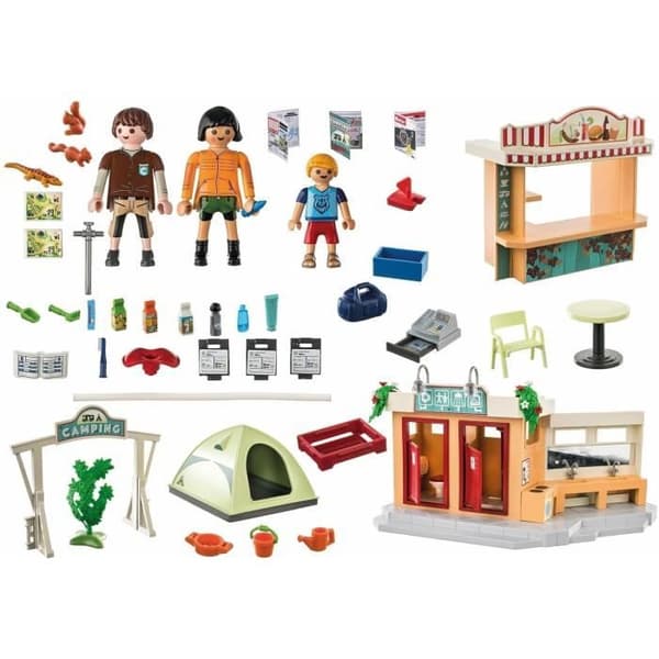 PLAYMOBIL 71424 Leirintä - Leirintämaailma - toiminnallisella suihkulla ja lisävarusteilla - 4-vuotiaasta alkaen