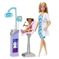 Miniatyrbillede 1 af 6: Barbie-Jobs-Barbie Tandlæge Dukke og Tilbehør Sæt HKT69