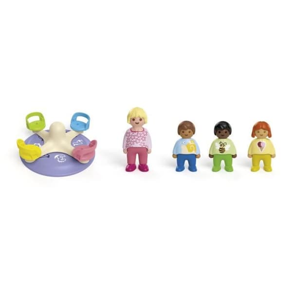 PLAYMOBIL Junior 71701 Børn og snurretop, Indeholder fire figurer og en snurretop, Fra 1 år