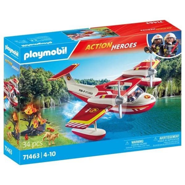 PLAYMOBIL 71463 Vesilentokone ja palomies - Toimintasankarit - Palomiehet - 4-vuotiaasta alkaen