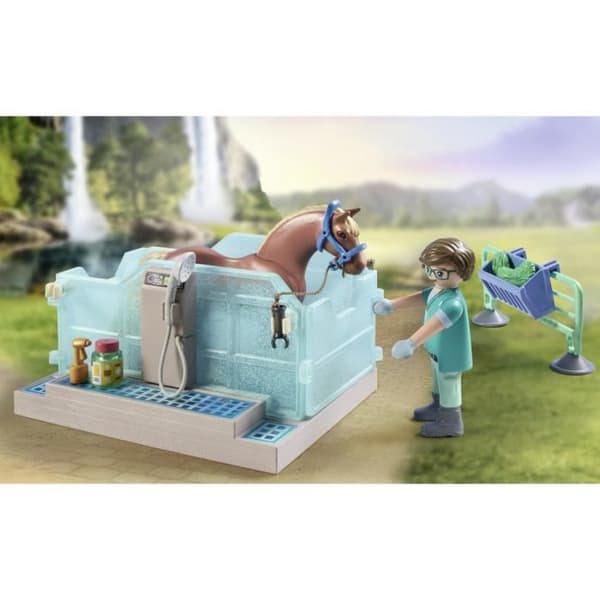 PLAYMOBIL 71352 - Dyrlæge- og terapicenter - Vandfaldets heste - For børn fra 5 år