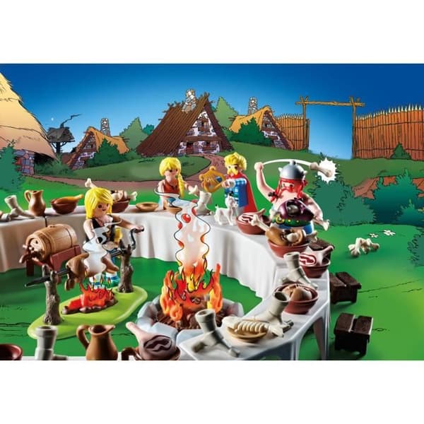 PLAYMOBIL 71827 Bybankett och figur, 159 delar, Figurer från serietidningen Asterix, Från 5 år
