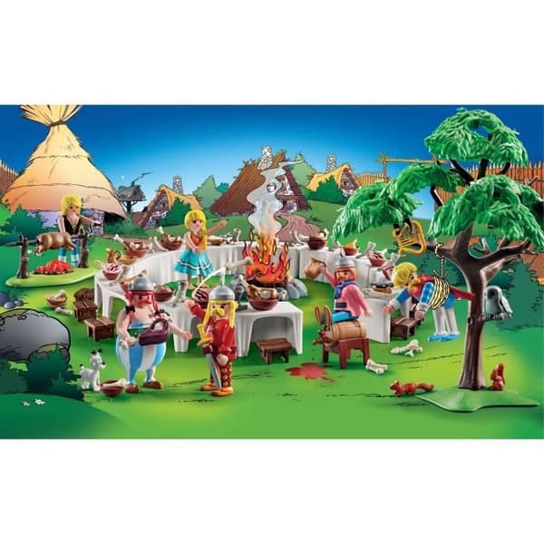 PLAYMOBIL 71827 Bybankett och figur, 159 delar, Figurer från serietidningen Asterix, Från 5 år