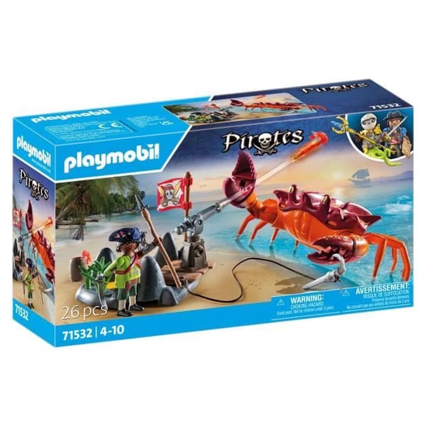 PLAYMOBIL 71532 Pirat och jättekrabba, Piraterna, 26 delar, Från 4 år