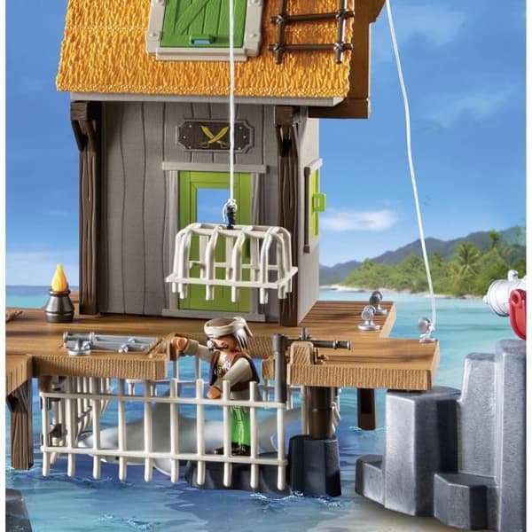 PLAYMOBIL 71792 Pirathavn med hule, fængsler og kanoner, 165 dele, pirater, fra 4 år