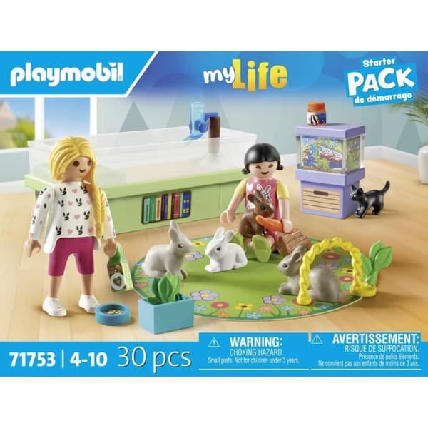 PLAYMOBIL 71753 Dyrehandel med kaninløbegård, Mit liv, Dyrepleje, 30 dele, fra 4 år