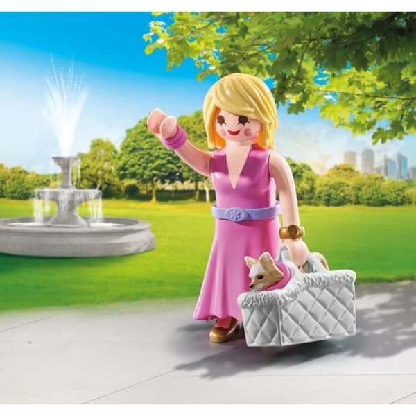 PLAYMOBIL 71737 Dame med Chihuahua og Transportkurv, Mit Liv, 8 dele, Fra 4 år
