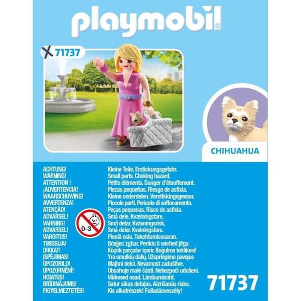 PLAYMOBIL 71737 Dame med Chihuahua og Transportkurv, Mit Liv, 8 dele, Fra 4 år