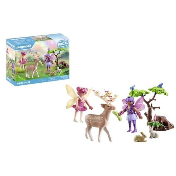 PLAYMOBIL 71800 Fe-duo med skovdyr, Prinsessemagi startpakke, 42 dele, fra 4 år
