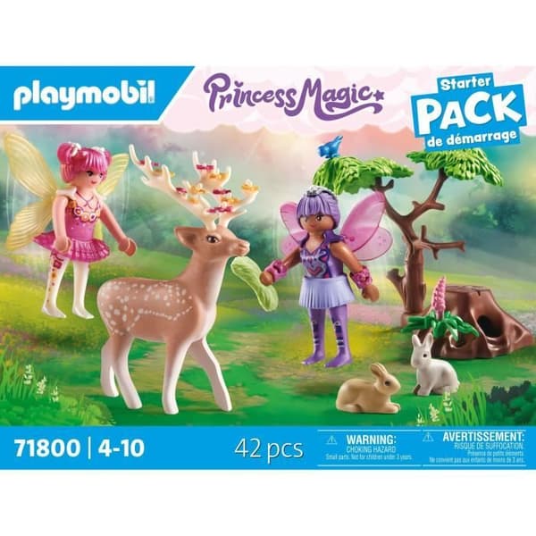 PLAYMOBIL 71800 Fe-duo med skovdyr, Prinsessemagi startpakke, 42 dele, fra 4 år