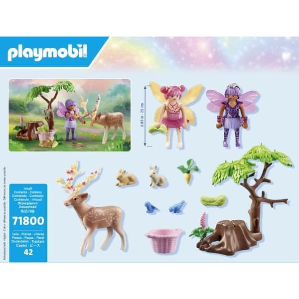 PLAYMOBIL 71800 Fe-duo med skovdyr, Prinsessemagi startpakke, 42 dele, fra 4 år